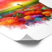 Inner Peace: Vibrant Sunset & Wildflower Mindscape Poster (Hoek)