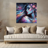 Inner Peace Vrouwengezicht Poster met Levendige Kl