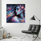 Inner Peace Vrouwengezicht Poster met Levendige Kl