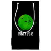 Inner Peas Funny Meditating Pea Pun Dark BG Klein Cadeauzakje (Voorkant)