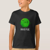 Inner Peas Funny Meditating Pea Pun Dark BG T-shirt (Voorkant)