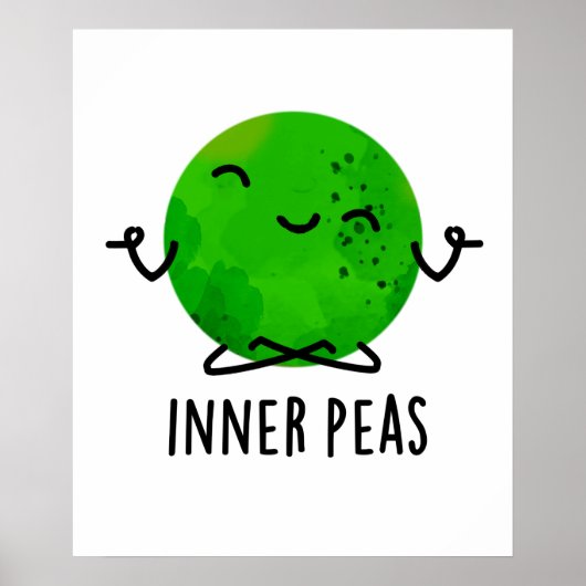 Inner Peas Funny Meditating Pea Pun Poster (Voorkant)