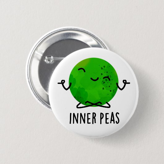 Inner Peas Funny Meditating Pea Pun Ronde Button 5,7 Cm (Voorkant /achterkant)