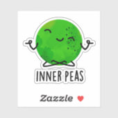 Inner Peas Funny Meditating Pea Pun Sticker (Vel)