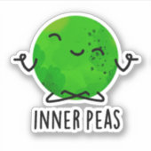 Inner Peas Funny Meditating Pea Pun Sticker (Voorkant)