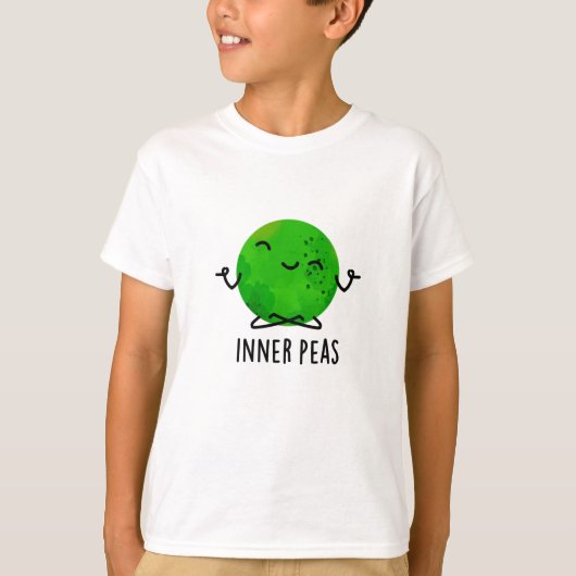 Inner Peas Funny Meditating Pea Pun T-shirt (Voorkant)