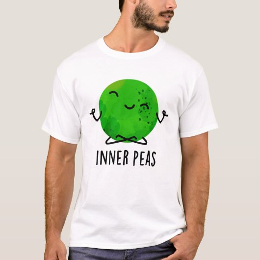 Inner Peas Funny Meditating Pea Pun T-shirt (Voorkant)