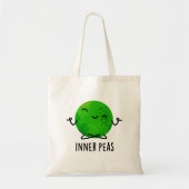 Inner Peas Funny Meditating Pea Pun Tote Bag (Voorkant)