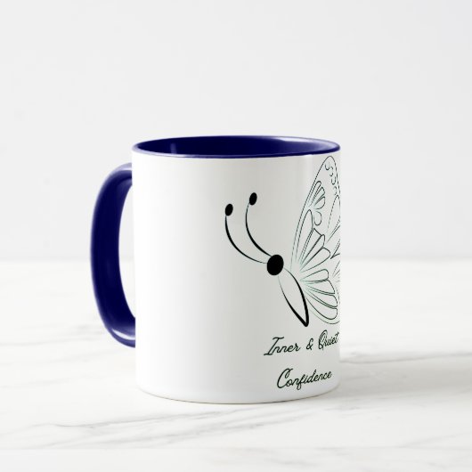 Inner & Quiet Confidence – Butterfly Energy Mug Mok (Voorkant links)