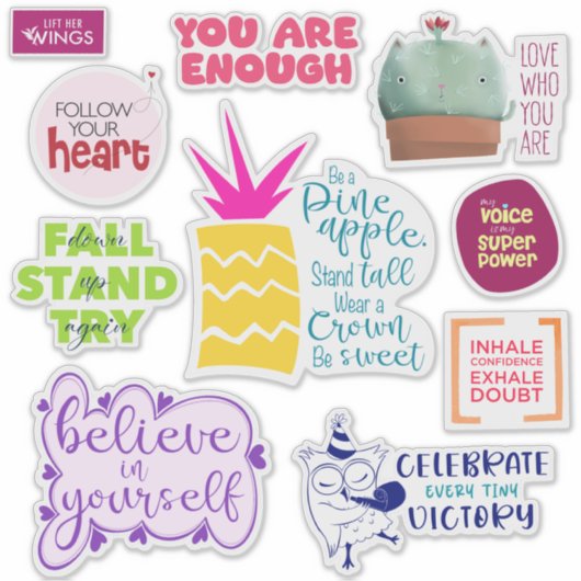 Inner Spark Custom-Cut Vinyl Affirmatie Stickers (Voorkant)