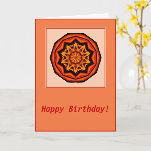 Inner Sun Passion Mandala Birthday Card Kaart (Gele Bloem)