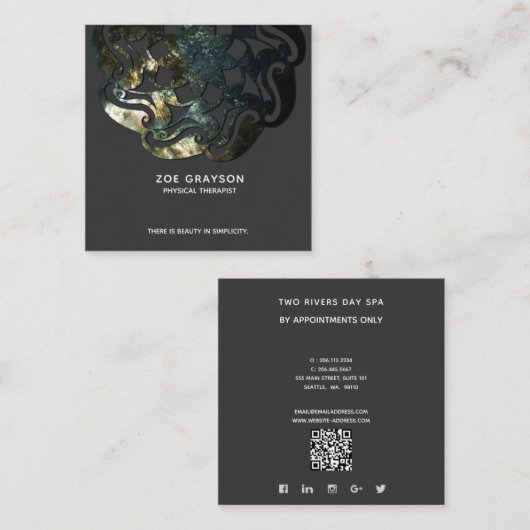 Inner Temple Mandala Vierkante Visitekaartje (Voorkant / Achterkant)