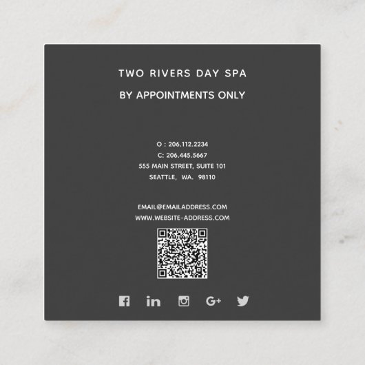 Inner Temple Mandala Vierkante Visitekaartje (Achterkant)