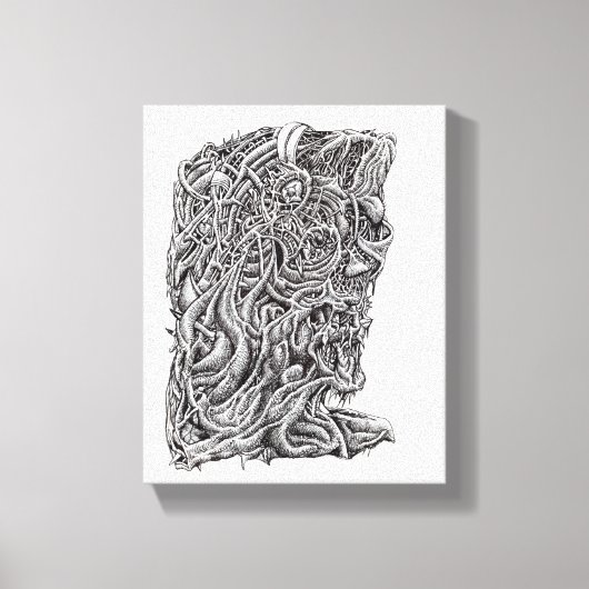 Innerbeastman, inkttekening canvas afdruk (Voorkant)