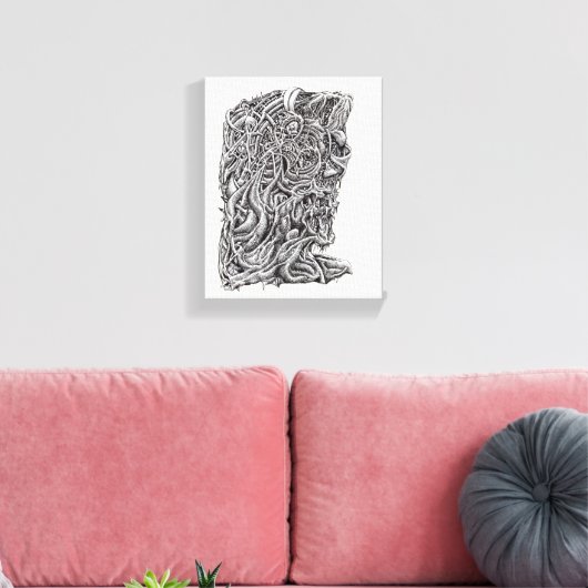 Innerbeastman, inkttekening canvas afdruk (Insitu (Woonkamer))