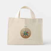 Innerer Kompass Stoffbeutel Stofftasche Mini Tote Bag (Achterkant)