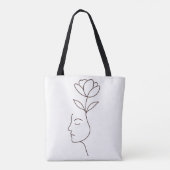 Innerlijke Groei – Minimalistische Bloom Tote Bag (Achterkant)