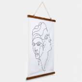 Innerlijke reflecties – Dual Face Minimalist Line  Hangend Wandkleed (Gebogen)