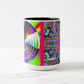 INNERLIJKE RUIMTEVAART (u kunt de woorden wijzigen Tweekleurige Koffiemok (Center)