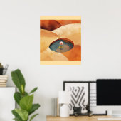 Innerlijke Stilte – Abstracte Lotus Meditatie Kuns Poster (Thuiskantoor)