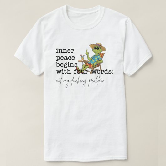 Innerlijke Vrede Begint Met Vier Woorden Groen T-shirt (Design voorkant)