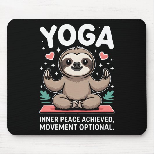 Innerlijke Vrede Bereikte Beweging Optionele Yoga Muismat (Voorkant)