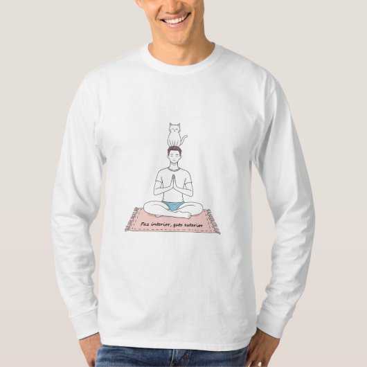 Innerlijke Vrede, Uitwendige Kat T-shirt (Voorkant)