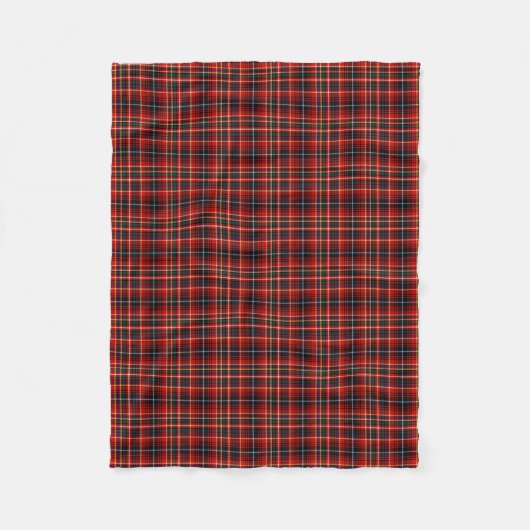 Innes Clan Bright Red Tartan Fleece Deken (Voorkant)