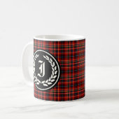 Innes Clan Red Tartan Monogram Koffiemok (Voorkant links)