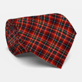 Innes Clan Tartan Kleurrijke Helder Rood Plaid Stropdas (Opgerold)