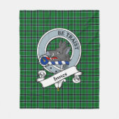 Innes Hunting Clan Badge Tartan Pset Fleece Deken (Voorkant)