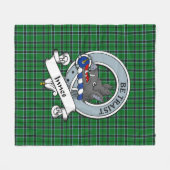 Innes Hunting Clan Badge Tartan Pset Fleece Deken (Voorkant (Horizontaal))