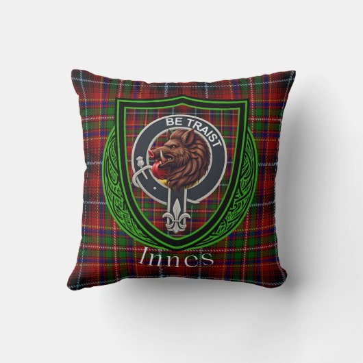 Innes Scottish Clan Tartan & Crest Kussen (Achterkant)