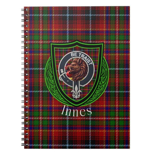 Innes Scottish Clan Tartan & Crest Notitieboek (Voorkant)