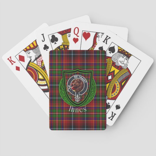 Innes Scottish Clan Tartan & Crest Pokerkaarten (Achterkant)