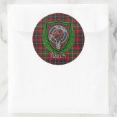 Innes Scottish Clan Tartan & Crest Ronde Sticker (Tas)
