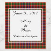 Innes Scottish Wedding Wine Label Wijn Etiket (Enkel label)