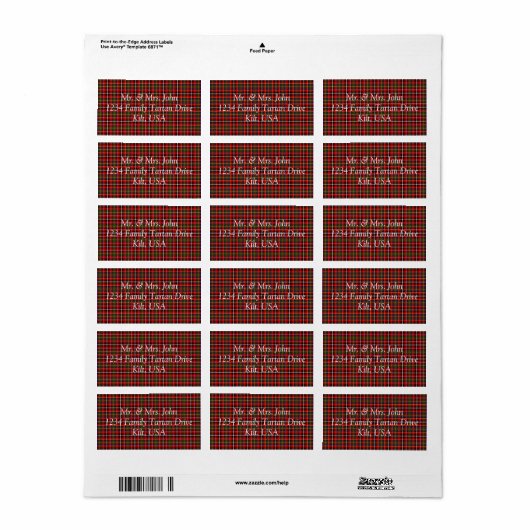 Innes Tartan Label (Full Sheet)