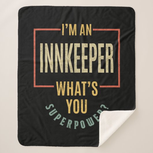 Innkeeper Functie Titel Man Vrouwen Gift Sherpa Deken (Voorkant)