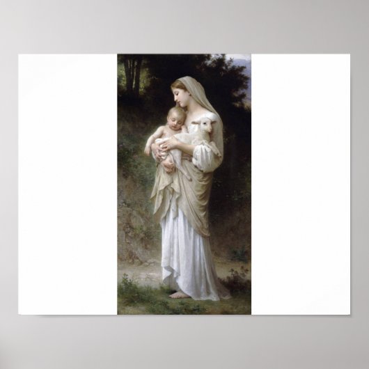 Innocence Bouguereau Madona schilderij Poster (Voorkant)