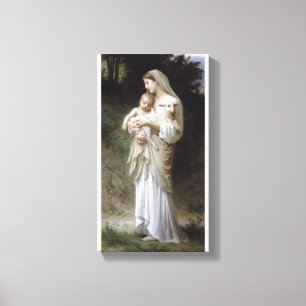 Innocence Madona Baby Lamb bouguereau Canvas Afdruk