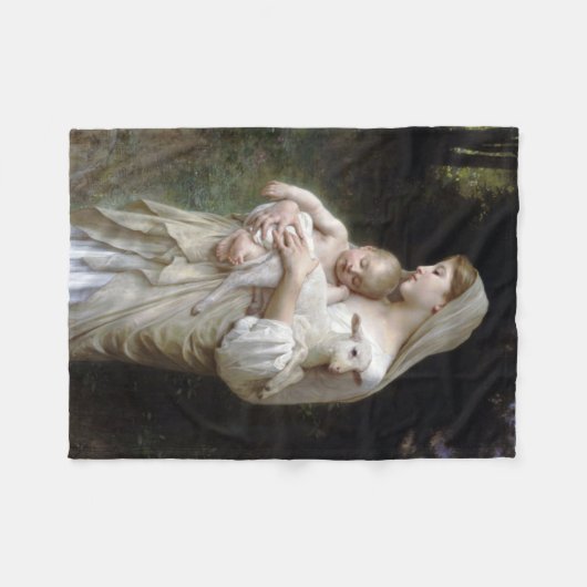 Innocence (Madonna en Child), Bouguereau Fleece Deken (Voorkant (Horizontaal))