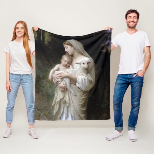 Innocence (Madonna en Child), Bouguereau Fleece Deken (In situ)
