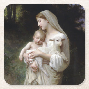 Innocence (Madonna en Child), Bouguereau Kartonnen Onderzetters