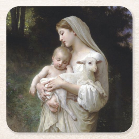 Innocence (Madonna en Child), Bouguereau Kartonnen Onderzetters (Voorkant)