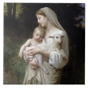 Innocence (Madonna en Child), Bouguereau Tegeltje