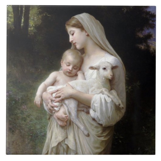 Innocence (Madonna en Child), Bouguereau Tegeltje (Voorkant)