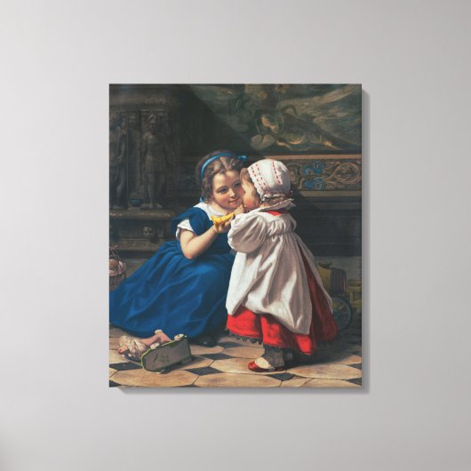 Innocence & Music, First Lesson in Music Old Times Canvas Afdruk (Voorkant)