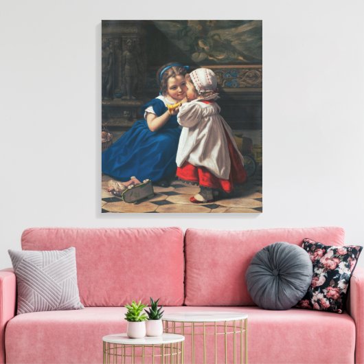 Innocence & Music, First Lesson in Music Old Times Canvas Afdruk (Insitu (Woonkamer))