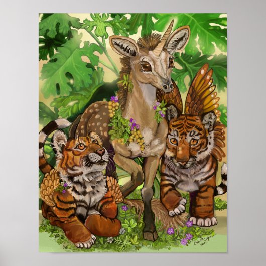 "Innocence of the new" eenhoorn-Poster Poster (Voorkant)